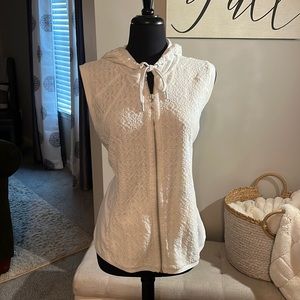 White sport vest with hood